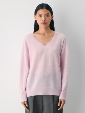 NWT - Aritzia Feather Cashmere Relaxed V-Neck Sweater - Size Small - Magnolia